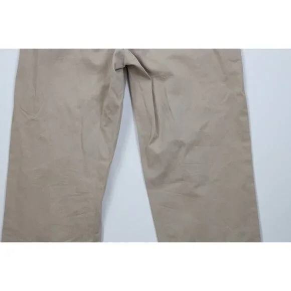 Vintage 90s Ralph Lauren Mens 34x32 Faded Wide Leg Chino Pants Beige Cotton